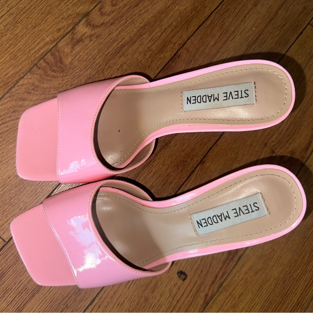 STEVE MADDEN Pink Open Toe Heels